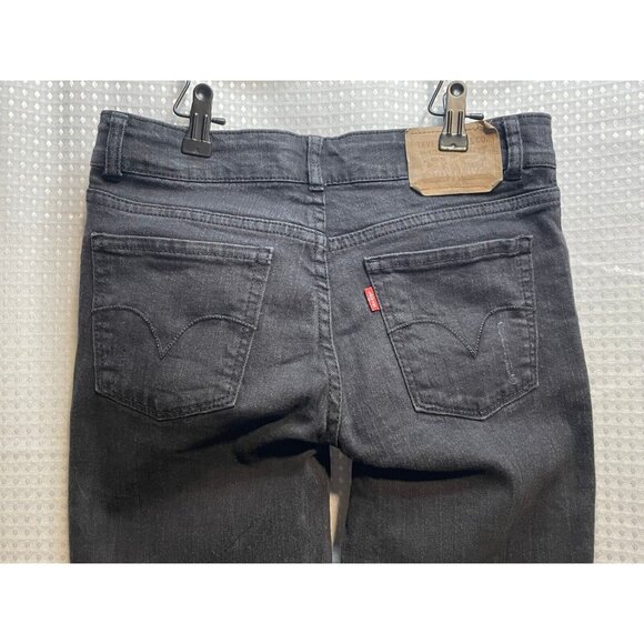 Levi's jeans girls 14 boyfriend distressed tapered youth 26 x 29 hook eye black - Picture 3 of 12